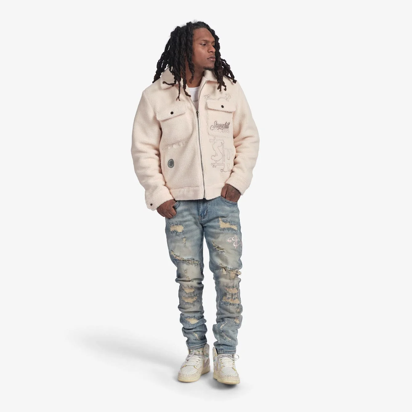 "Toxins" Plush Jacket (ivory) - Image 7