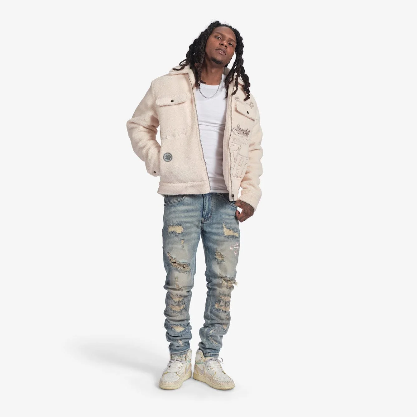 "Toxins" Plush Jacket (ivory) - Image 8