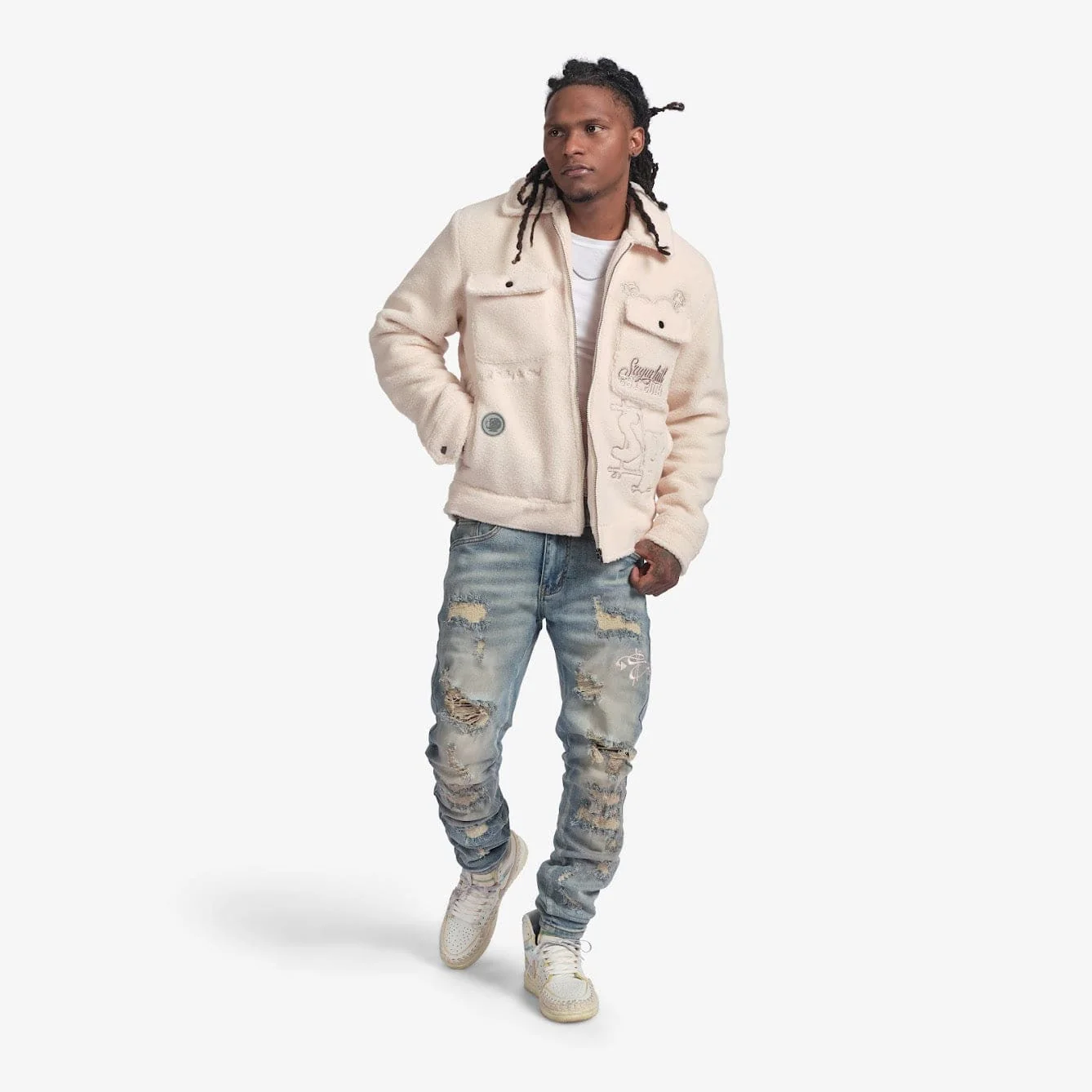 "Toxins" Plush Jacket (ivory) - Image 9