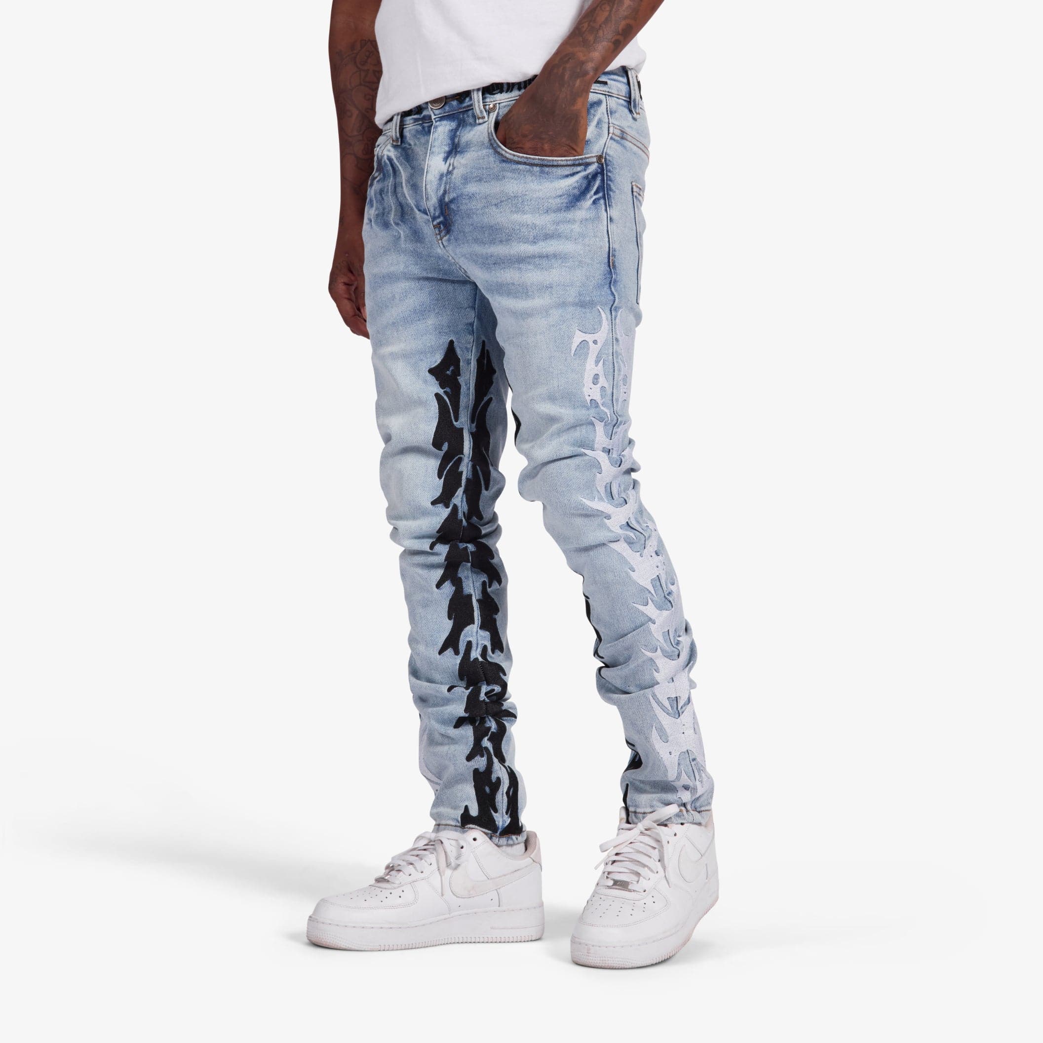 "Toxins" Skinny Jeans (blue wash) - Image 3