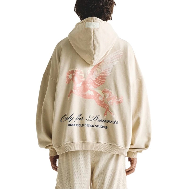 Undergold Dreamers Pegasus Boxy Hoodie (Cream) - Image 2