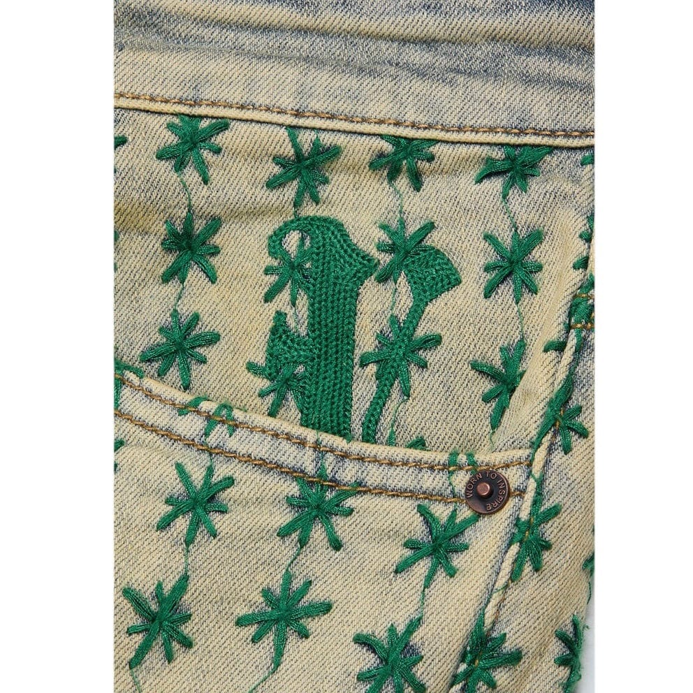 Valabasas Asterisk Stacked Flare Jean (Blue/Green) VLBS1101623 - Image 3