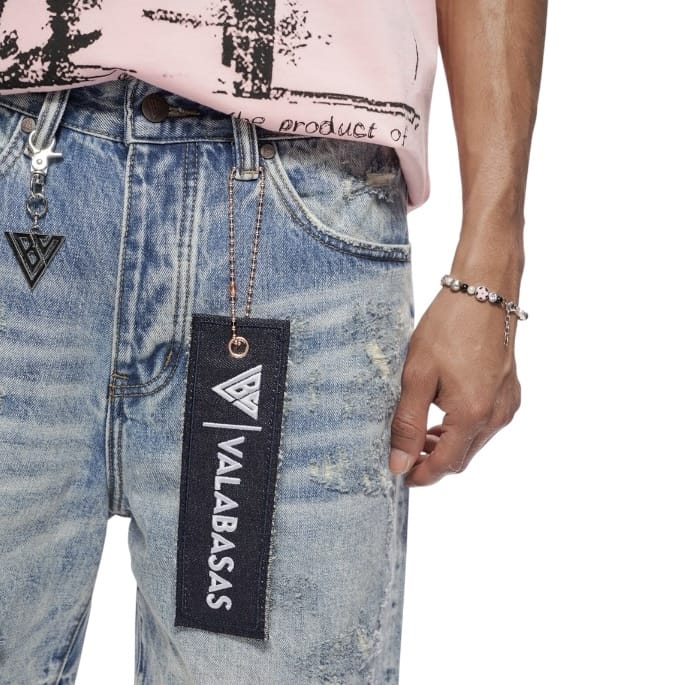 Valabasas Clipped Denim Shorts (Blue Wash) VLBS-VSH2-1034 - Image 5