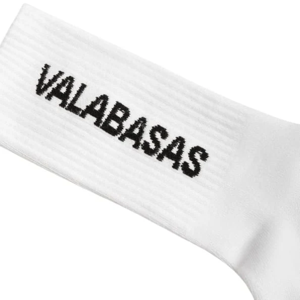 Valabasas Footprint Socks (White) VAL-SOCK-001 - Image 3