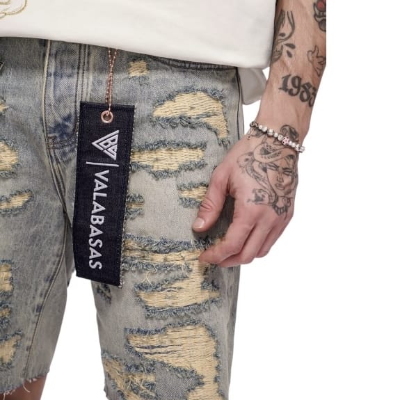 Valabasas Incise Denim Shorts (Vintage Wash) VLBS-VSH1-1009 - Image 6