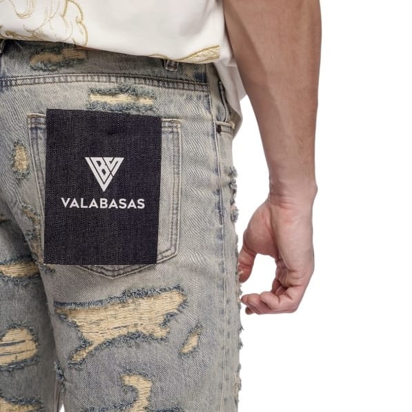 Valabasas Incise Denim Shorts (Vintage Wash) VLBS-VSH1-1009 - Image 7