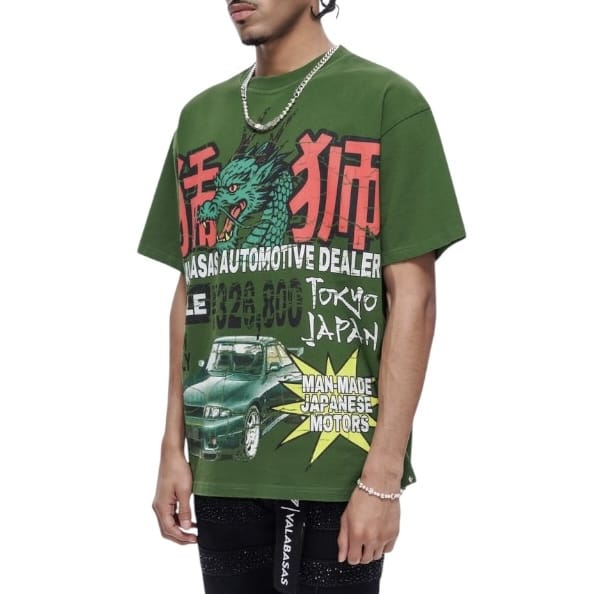 Valabasas Japanese Motors Tee (Green) VLBS-VT1-1102 - Image 3