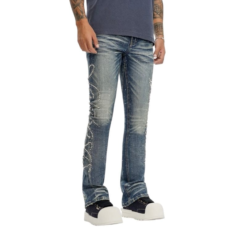 Valabasas Lattice Stacked Denim (Dark Blue) VLBS-VJ3-1030 - Image 2