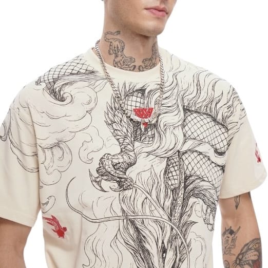 Valabasas Mythic Flow Tee (Beige) VLBS-VT1-1098 - Image 6