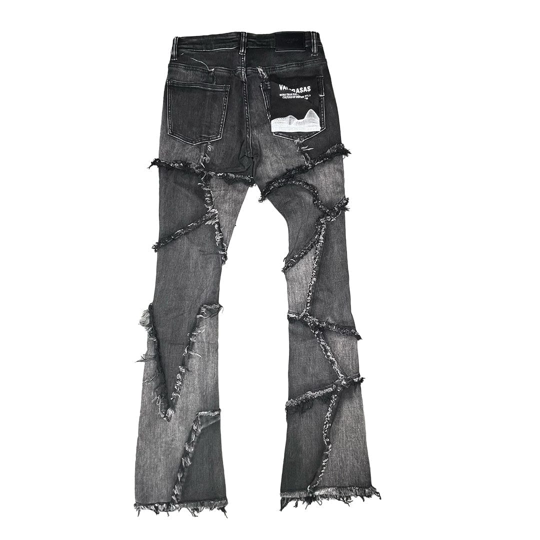 Valabasas Patchwork Stacked Denim (Faded Black) VLBS25101623 - Image 2