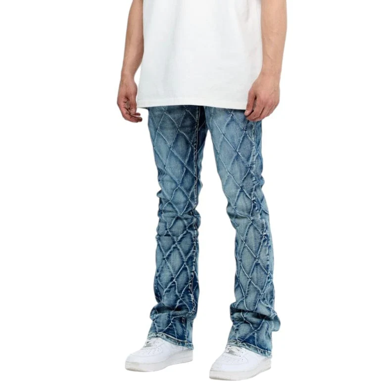 Valabasas Tired Stacked Denim Jean (Blue Washed) VLBS-VJ3-1002 - Image 2