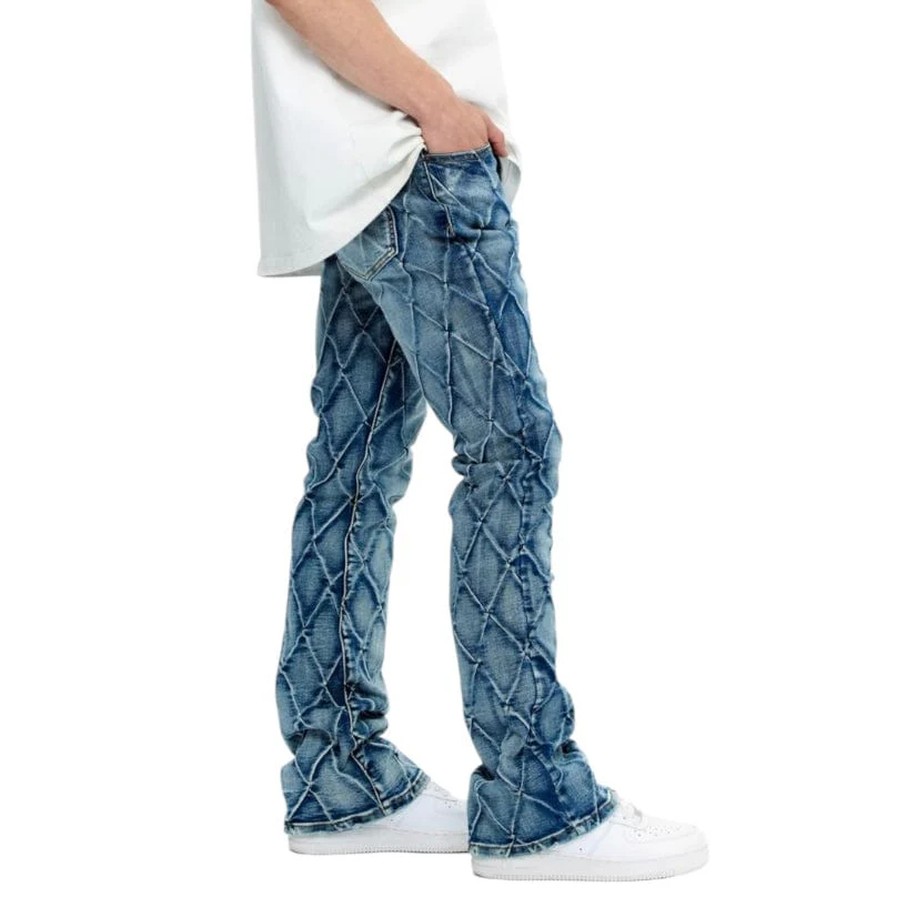 Valabasas Tired Stacked Denim Jean (Blue Washed) VLBS-VJ3-1002 - Image 3