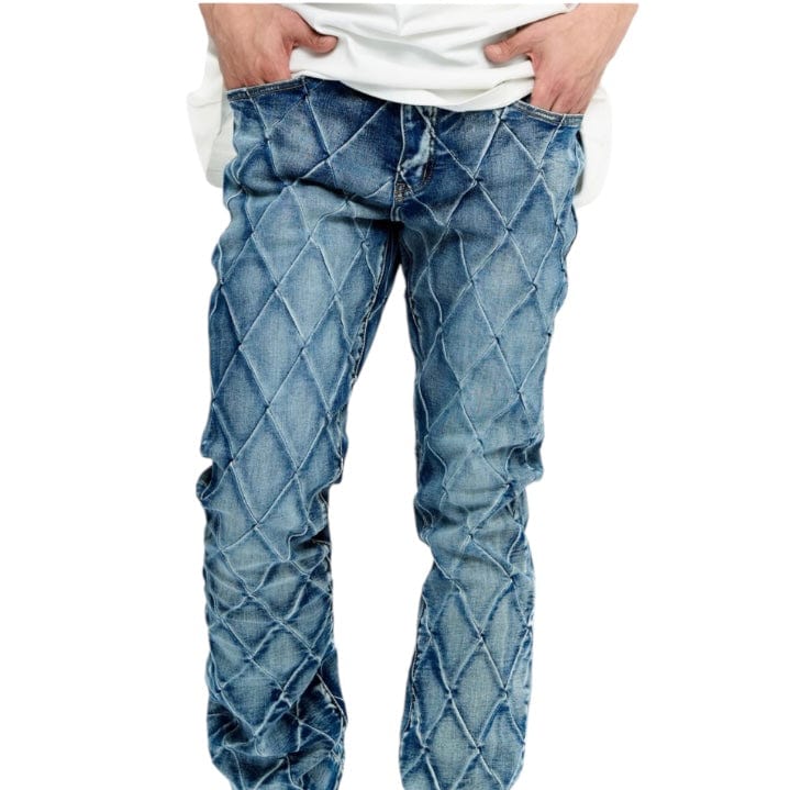 Valabasas Tired Stacked Denim Jean (Blue Washed) VLBS-VJ3-1002 - Image 5