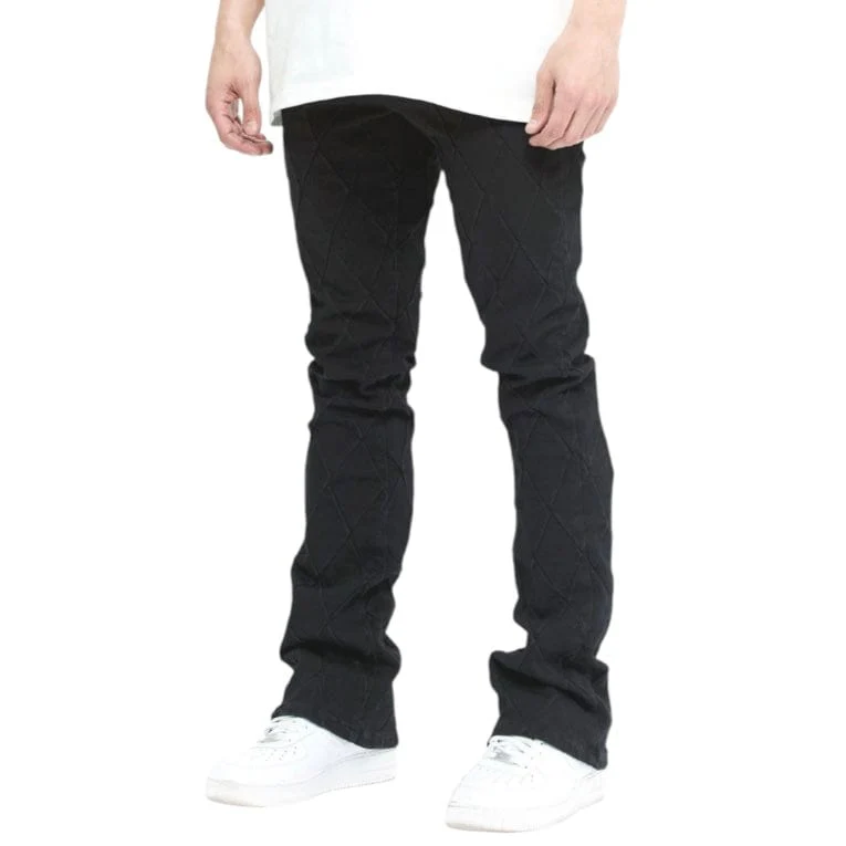 Valabasas Tired Stacked Denim Jean (Jet Black) VLBS-VJ3-1002 - Image 2