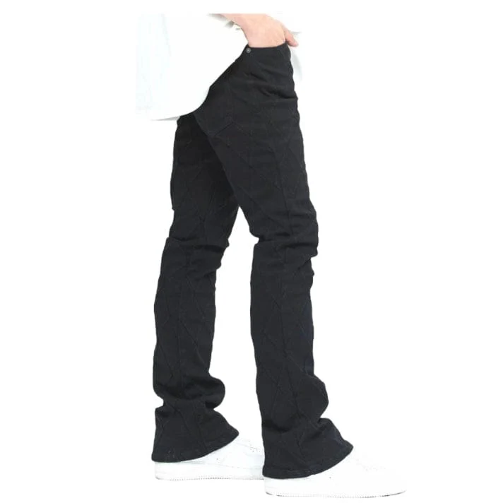 Valabasas Tired Stacked Denim Jean (Jet Black) VLBS-VJ3-1002 - Image 3