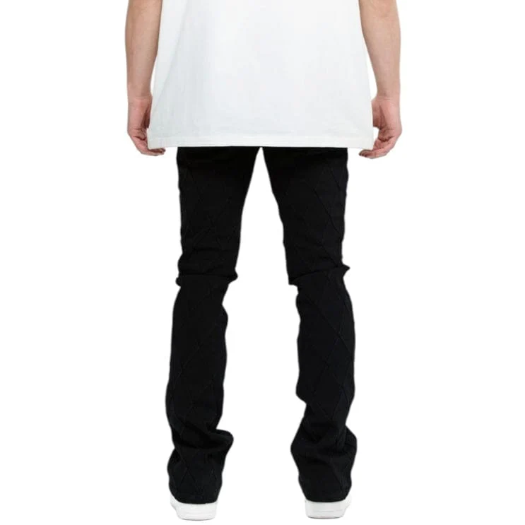 Valabasas Tired Stacked Denim Jean (Jet Black) VLBS-VJ3-1002 - Image 4