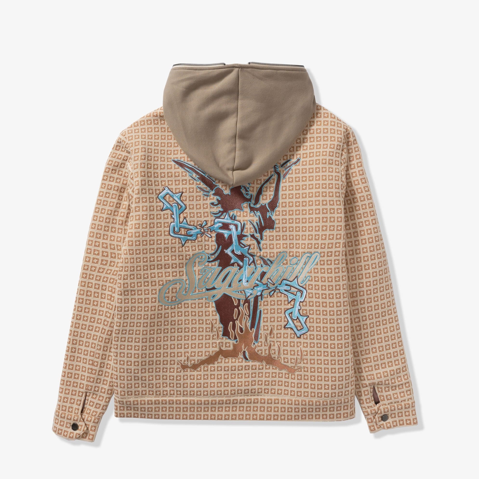 "Vexed" Hooded Jacket (brown jacquard) - Image 4