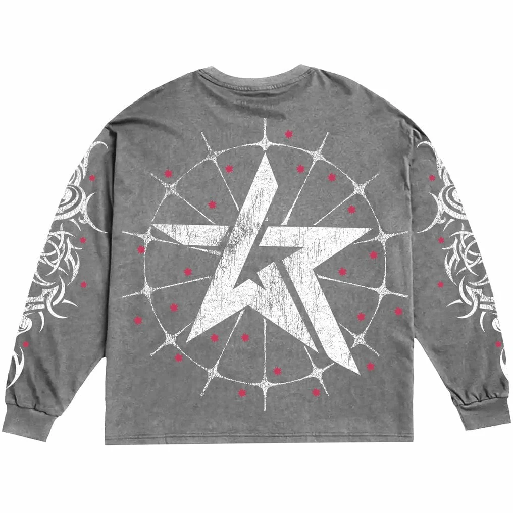 Wknd Riot Escape The Mind Long Sleeve Sweatshirt (Wash Grey) - Image 2