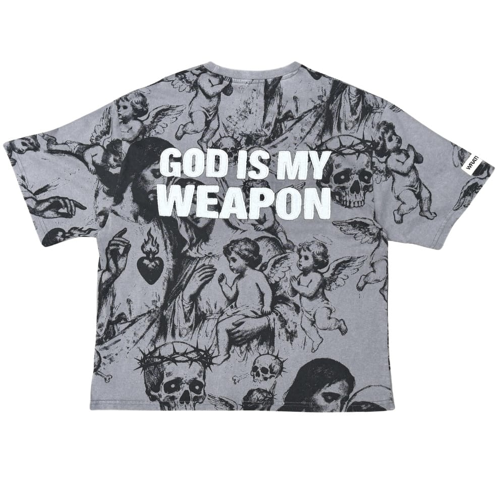 Wrathboy God Is My Weapon Tee (Vintage Grey) WB623-VGY - Image 2