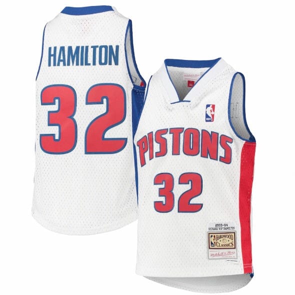 Youth Mitchell & Ness Nba D. Pistons Hamilton Rich Swingman Jersey (White) - Image 3