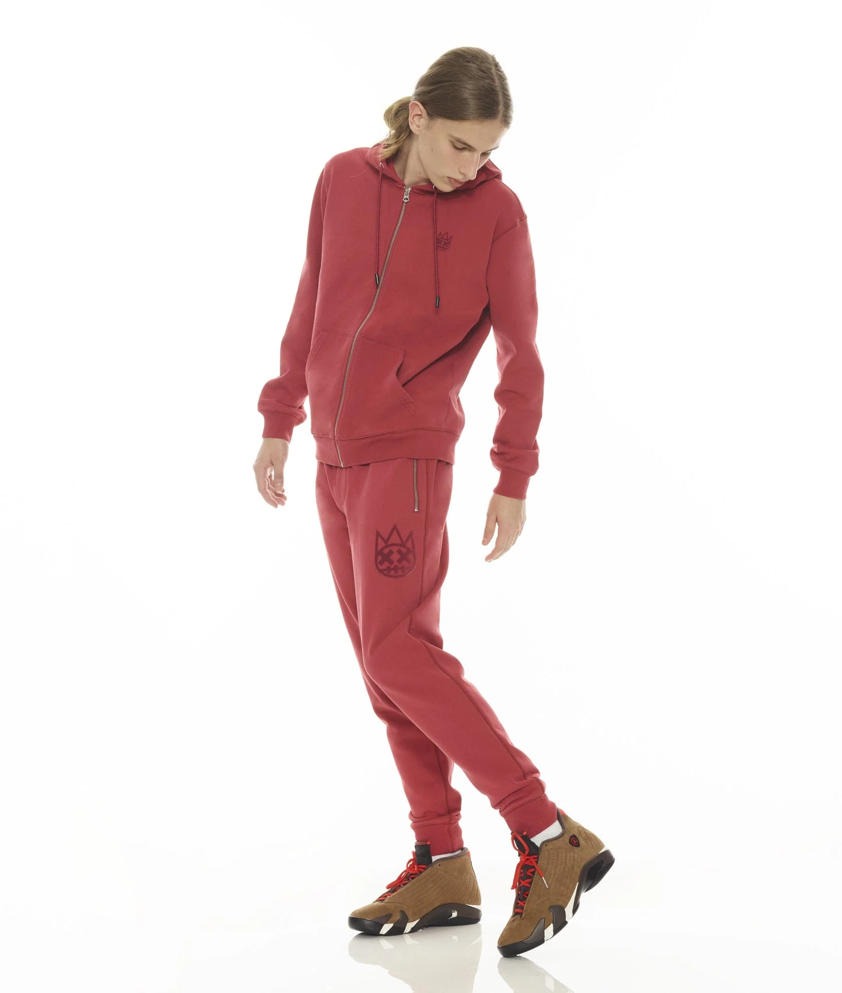 ZIP HOODY IN GARNET - Image 4